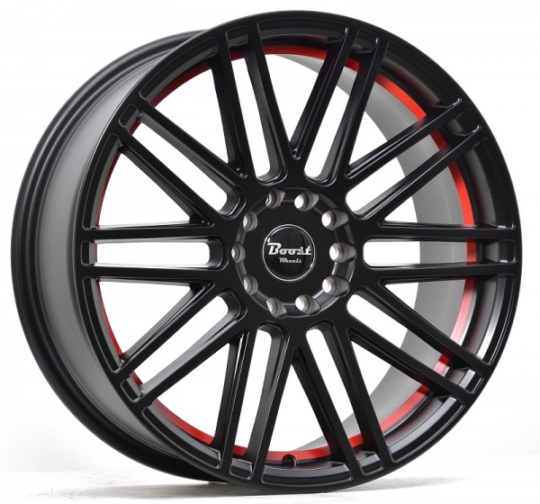 Status Boost Wheels B362 Glossblack Red stripe flgar